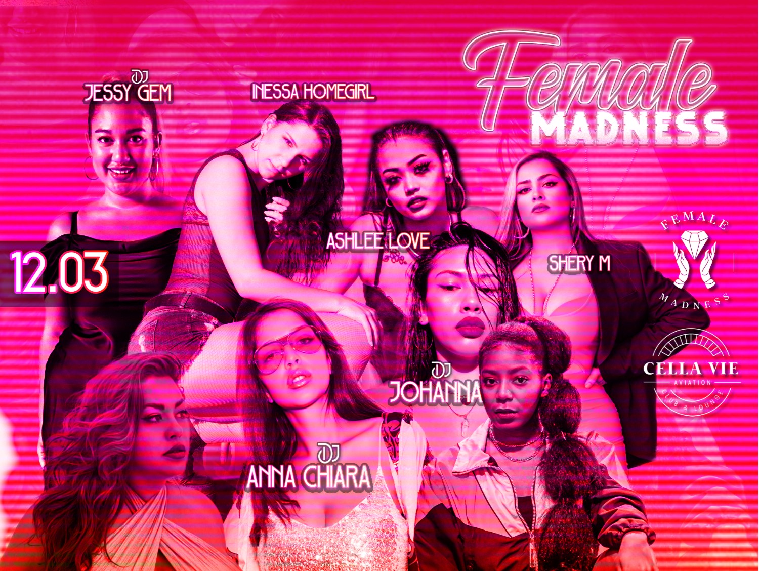 PR Bild Female Madness im Cella Via Aviation Club © Cella Vie Aviation Club & Lounge