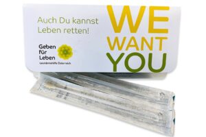 Kostenloses Typisierungsset für zu Hause © Geben für Leben